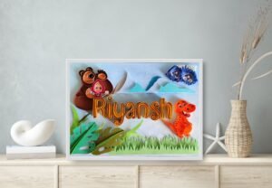 Kids Custom Nameplate — Cartoon Forest Adventure