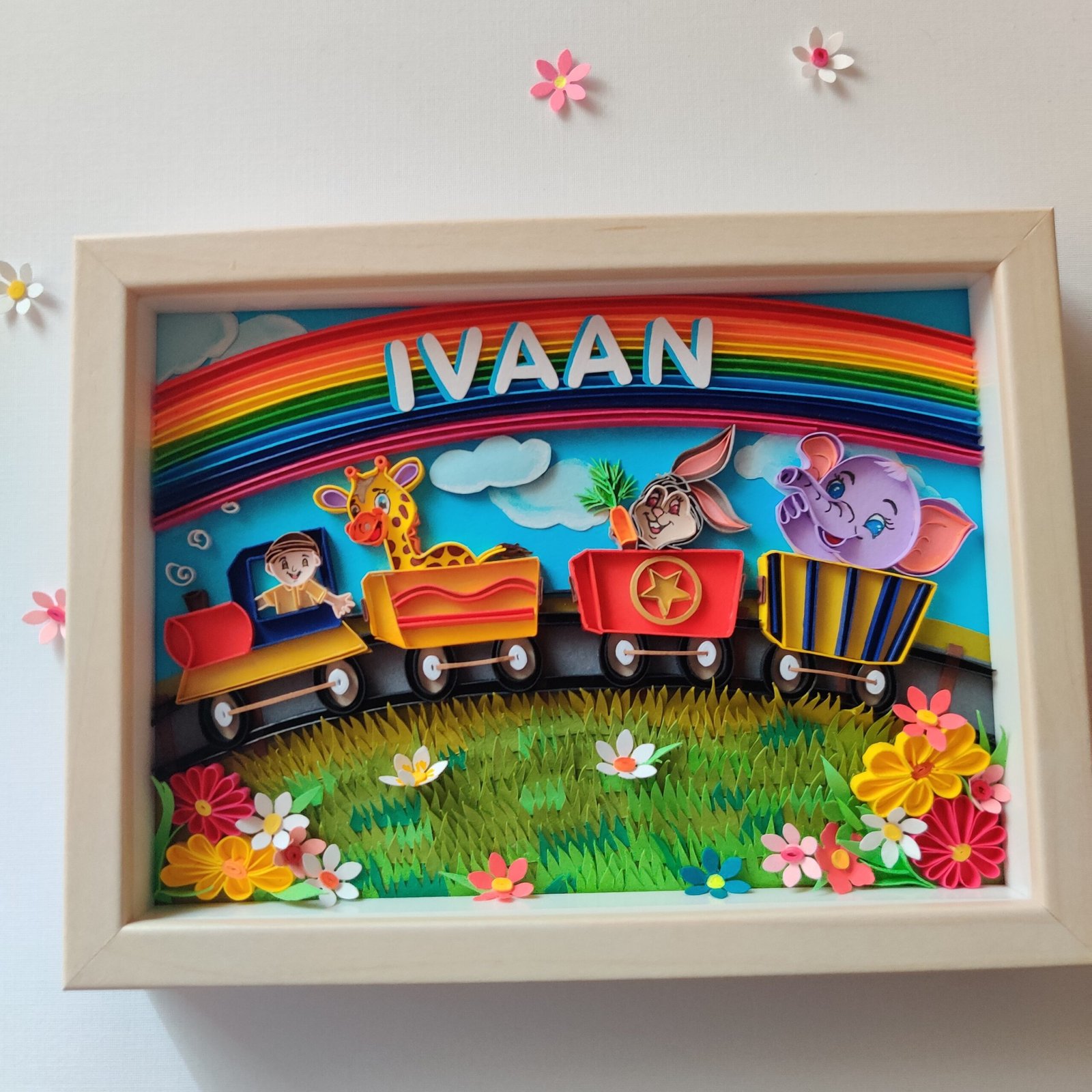 Kids Custom Nameplate — Rainbow Train Adventure - Image 3