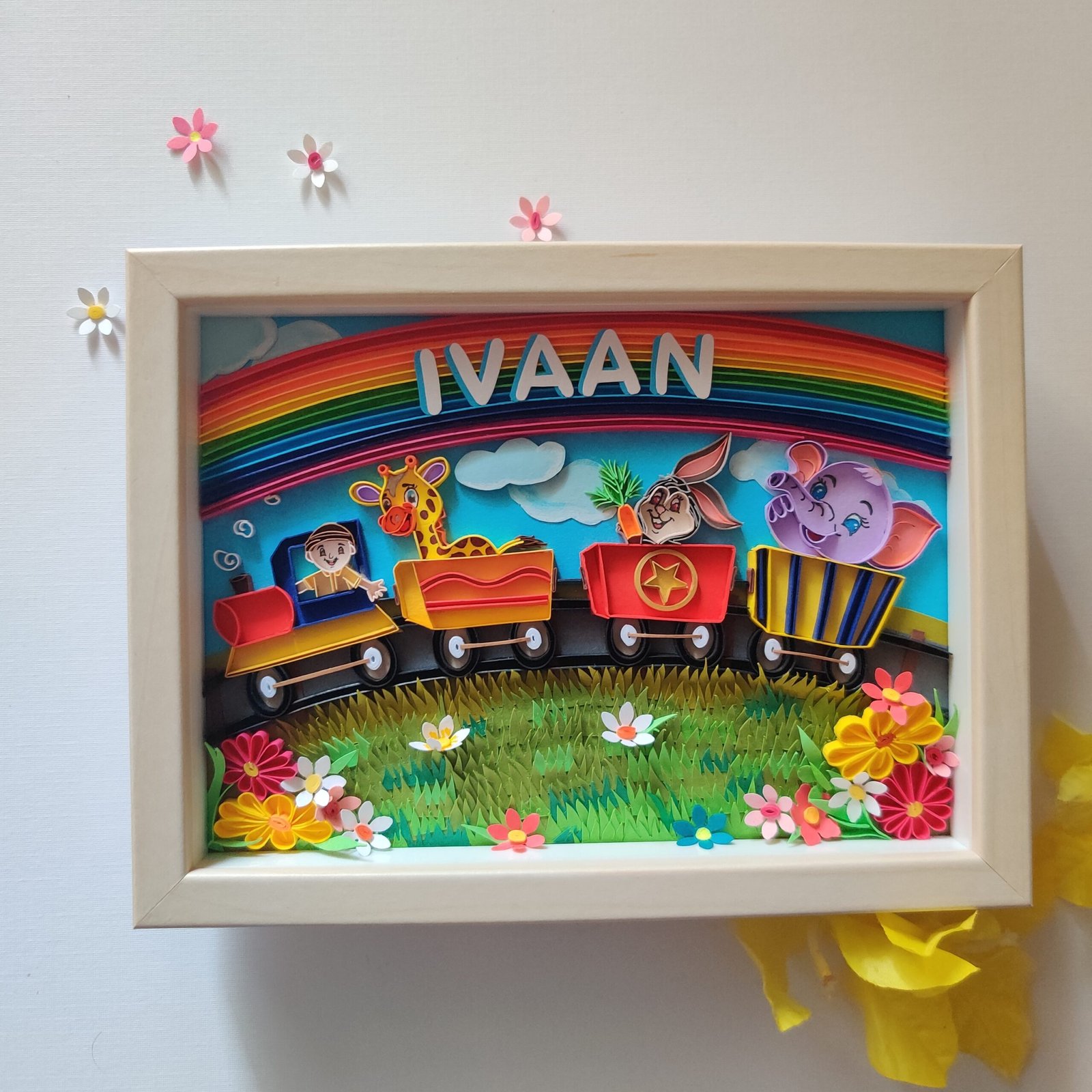 Kids Custom Nameplate — Rainbow Train Adventure - Image 4