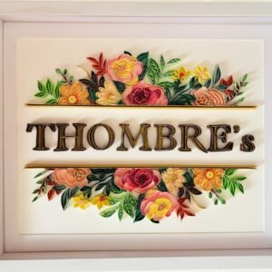 Blooming Nameplate — Custom Floral Quilling