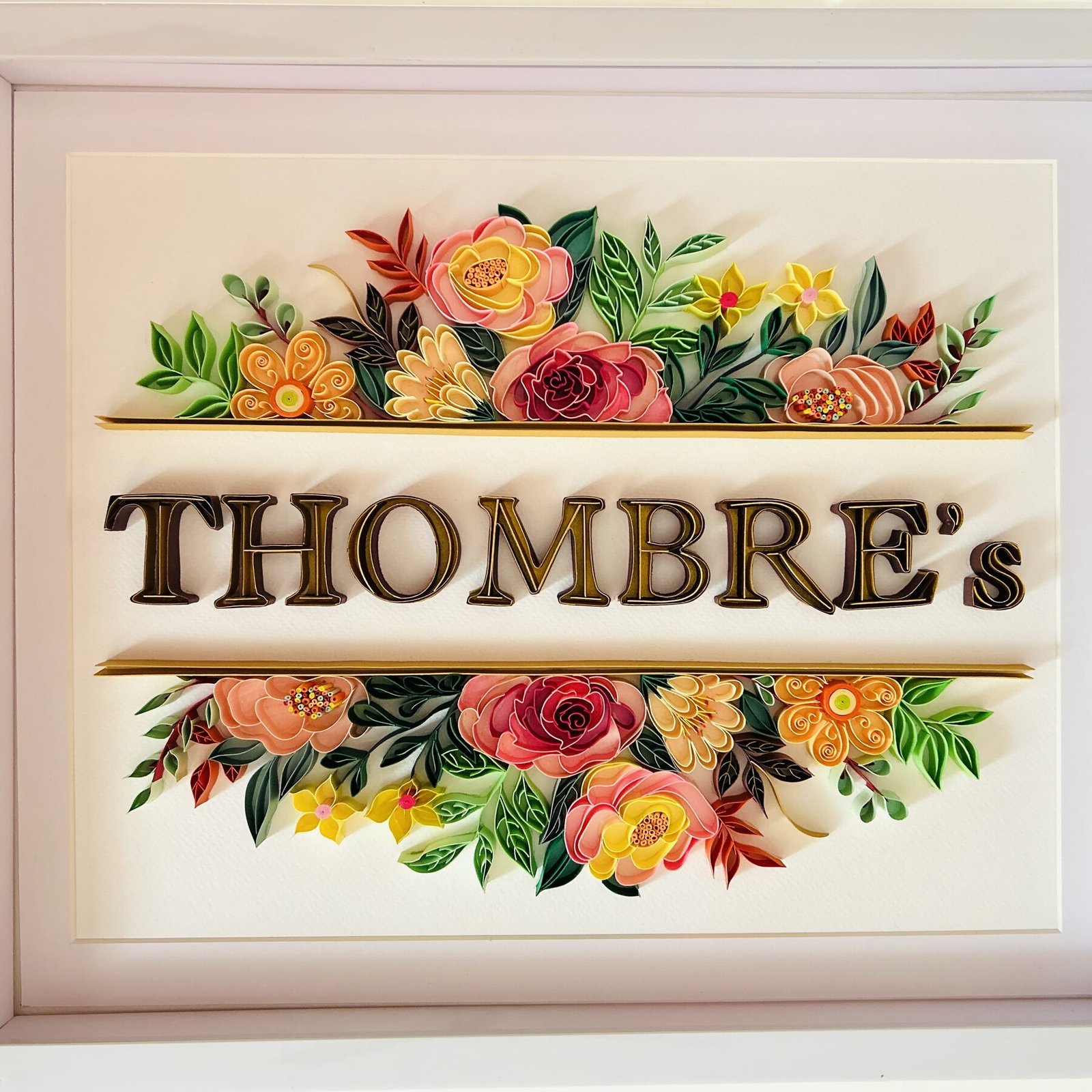 Blooming Nameplate — Custom Floral Quilling