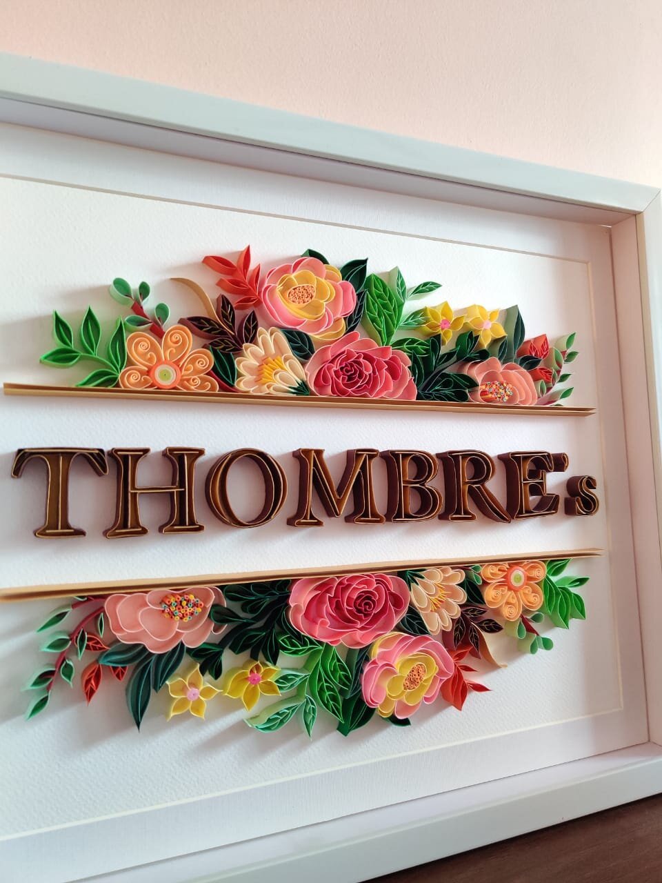 Blooming Nameplate — Custom Floral Quilling