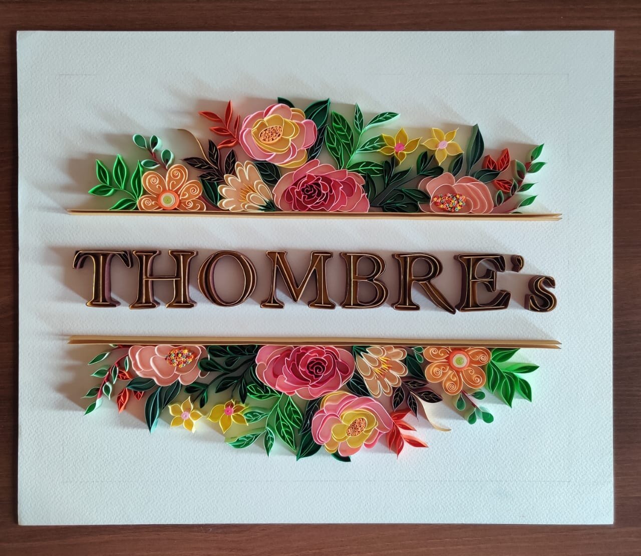 Blooming Nameplate — Custom Floral Quilling