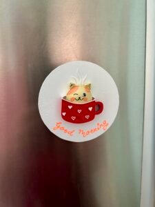 Cat Theme Paper Quilling Fridge Magnet