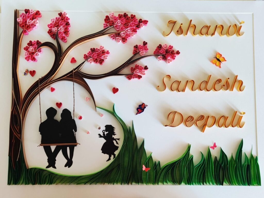 Family Love — Custom Family Quilling Nameplate
