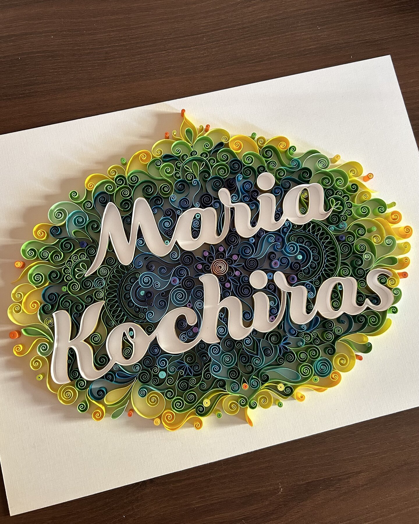 Custom Quilling Nameplate — Mandala Inspired
