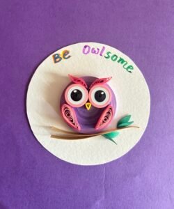 Owl Theme Paper Quilling Fridge Magnet