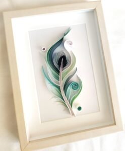Peacock Feather — Handmade Paper Quilling Framed Art