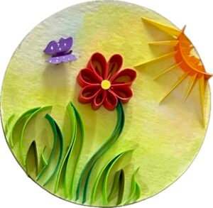 Sunrise & Wildflower Paper Quilling Fridge Magnet