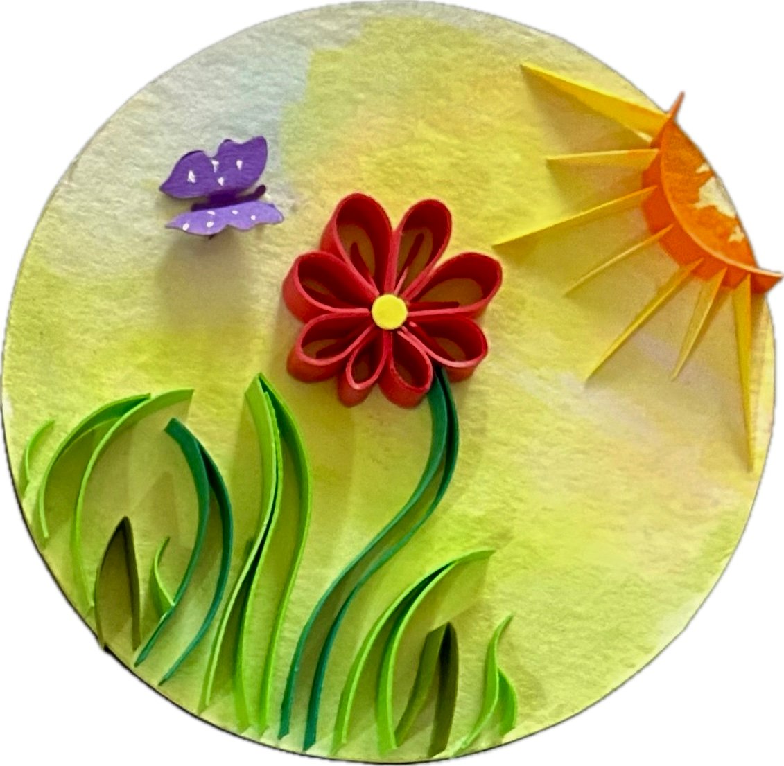 Sunrise & Wildflower Paper Quilling Fridge Magnet